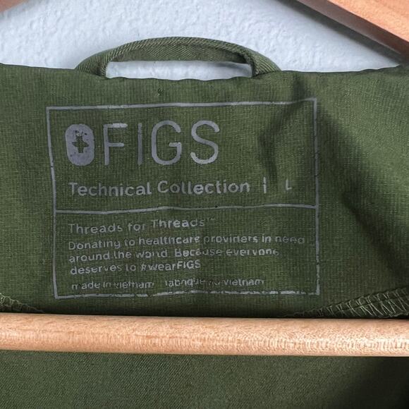 FIGS Women’s L Dark Olive Bristol Slim Henley Scrub Top Modern Medical Work RN - Picture 7 of 12